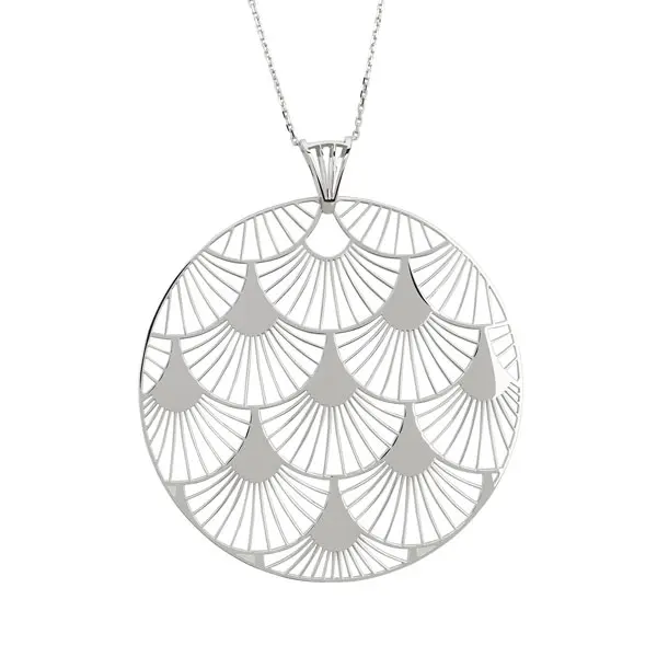 Pendentif ajouré or blanc sur chaîne fine — SIAUD Nice