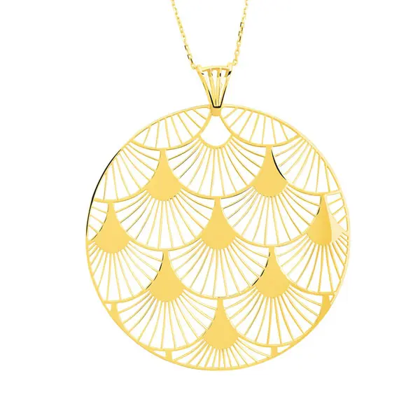 Pendentif or jaune ajouré sur chaîne — atelier SIAUD Nice